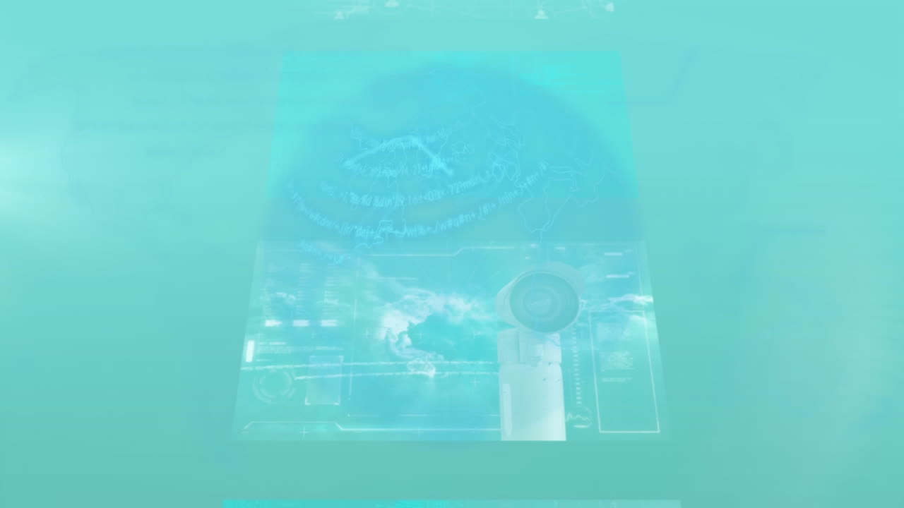 파란색 배경에 있는 데이터 처리의 애니메이션