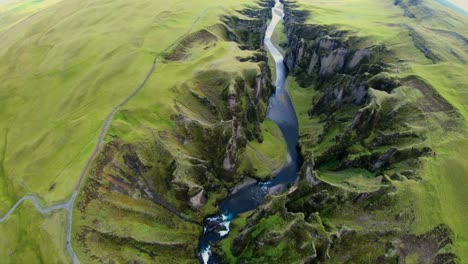 cinematic aerial shot of an iceland landscape