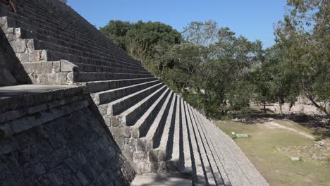 Close up of stairs at Pyramid of the Magician at Uxmal, Yucat&aacute;n, Mexico