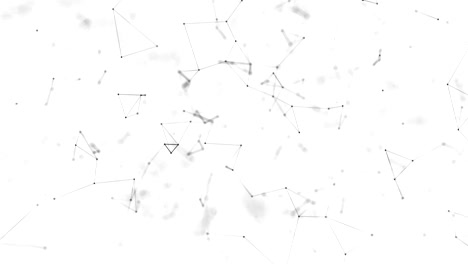 abstract digital concept of geometrical figures polygon plexus fractals moving, connecting between and with particles. triangular technological. abstract network animation loop background