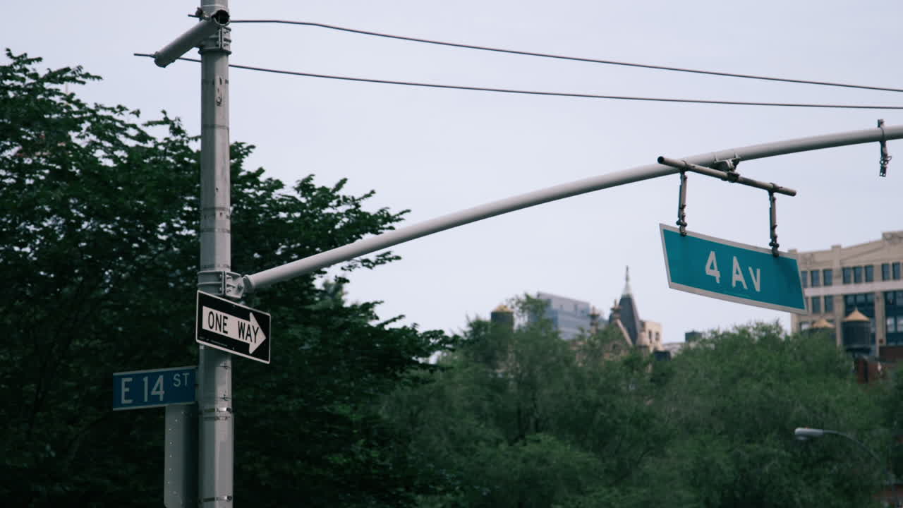 Street view of 14th Street and 4th Avenue in New York City