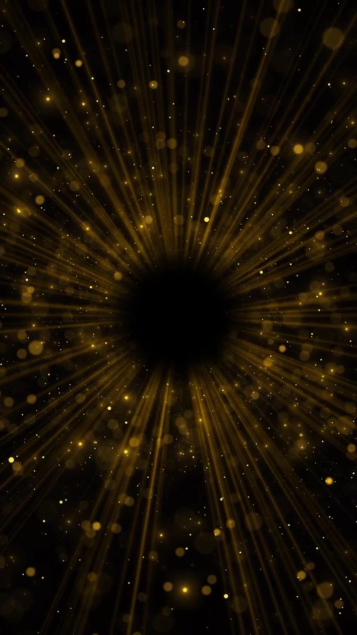 Dark gold sun ray background radial beam pattern glowing particles warm bokeh powerful cinematic