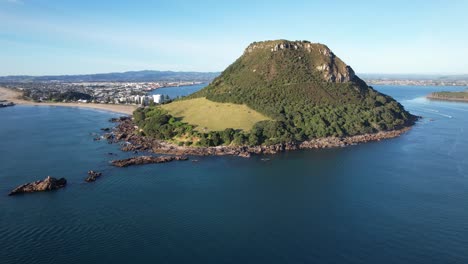 extinct mount maunganui volcano in mount mauao reserve, north island, new zealand