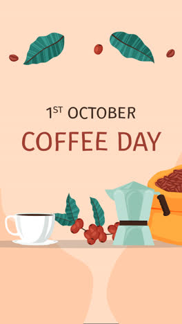 Una-Animación-De-Fondo-Plano-Para-La-Celebración-Del-Día-Internacional-Del-Café.