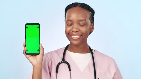 Doctor,-smile-and-phone-with-green-screen