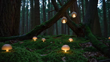 fairy tale forest at night