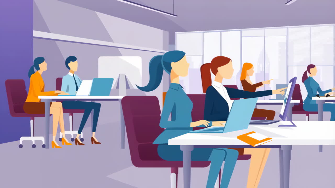 Office workspace with business people