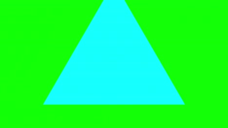 green background and multiple moving triangles, zoom in and out repeatedly