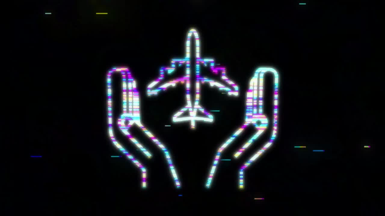 비행기 손 아이콘: 모든 목적을 위해 훌륭한 디자인, 손으로 그려진 종이 비행기, 연속 라인 드로잉, 오류 아이콘, 모션 그래픽