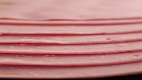 close up of sliced ham