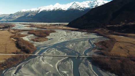 groups of glacier fed rivers in new zealand countryside