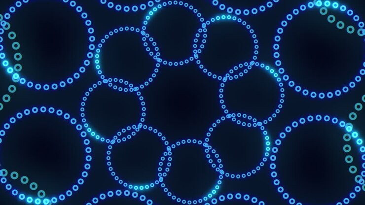 Motivo circolare a punti blu, design intricato creato con software per computer
