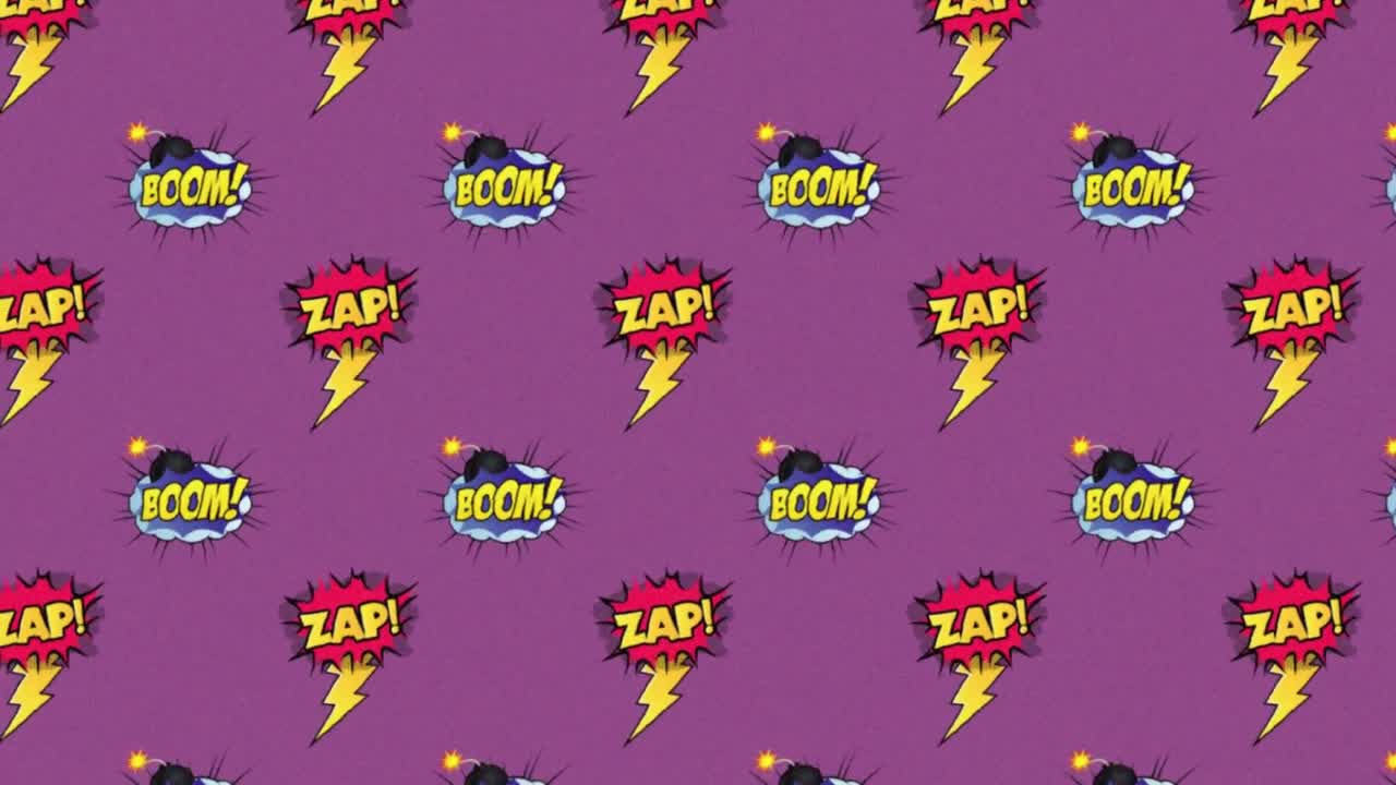 다른 배경에 5 개의 만화 옵션 텍스트의 애니메이션