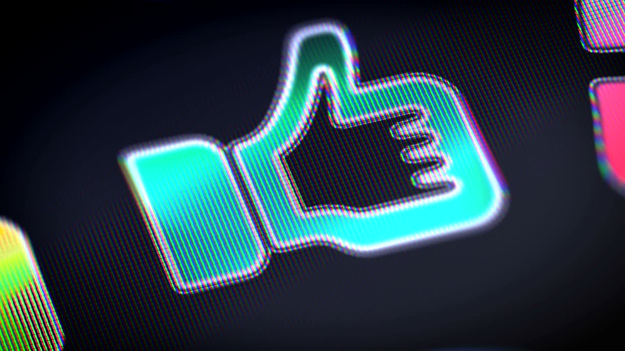 Like icon on the screen. Looping.