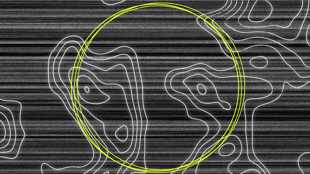 animazione dell'interferenza su forme colorate e linee bianche