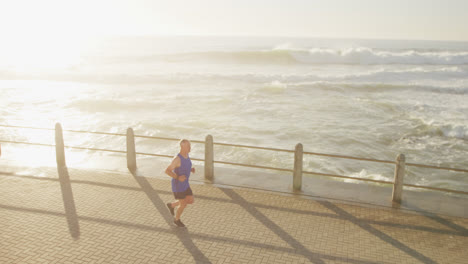 senior man running on the promenade