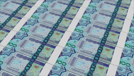 billetes de 100 manat de turkmenistán impresos por una prensa de dinero