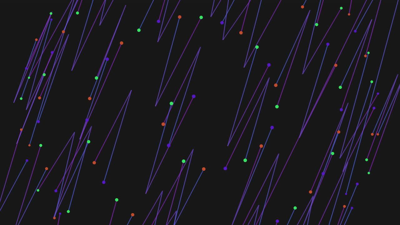 Colorful zigzag lines on black background abstract art composition