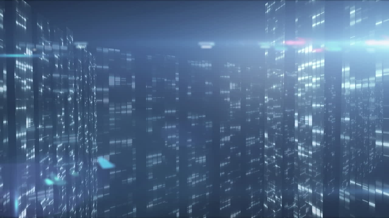 Animation of data processing over computer servers