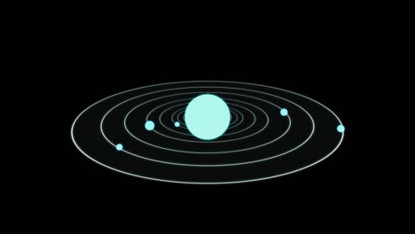 animation of the solar system. visual data interface