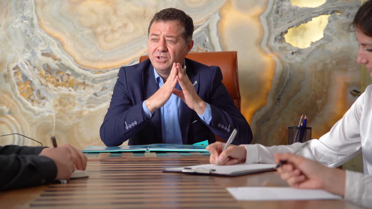 reunión de la oficina, discurso ejecutivo.