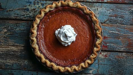 delicious pumpkin pie with whipped cream