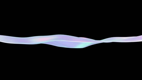 wavy satin fabric background loop. digital waving ribbon animation. holographic rainbow color equalizer. 4k 3d render with alpha matte.