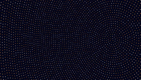 symmetrical grid of dots sparkles on dark canvas