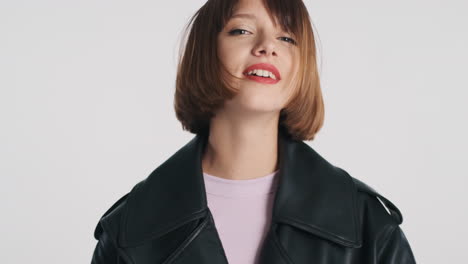 brunette woman taking off her sunglasses