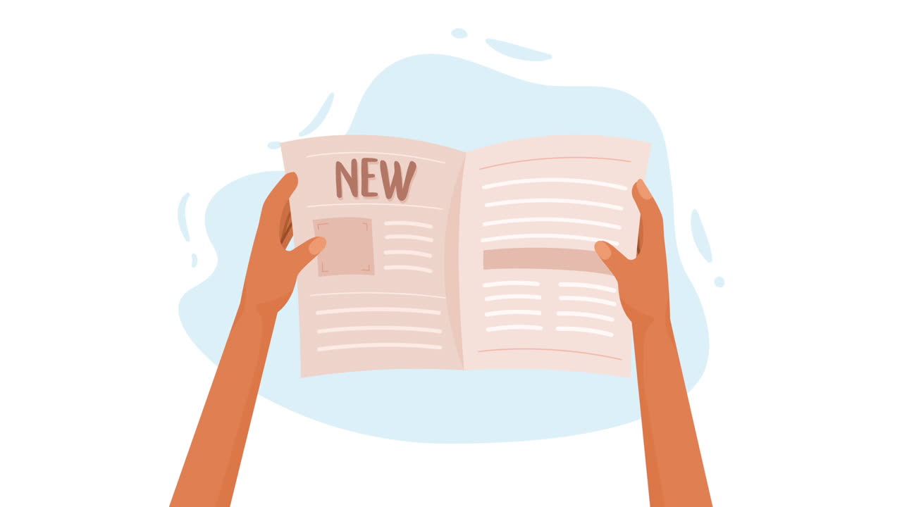 뉴스, 신문, 정보, 일일 애니메이션