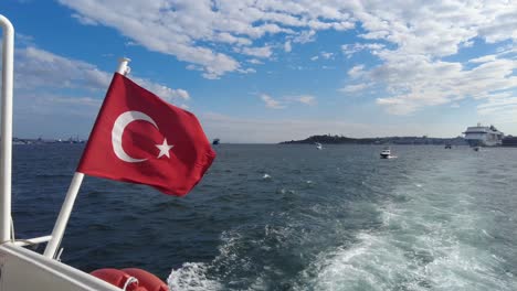 turkish flag on a boat