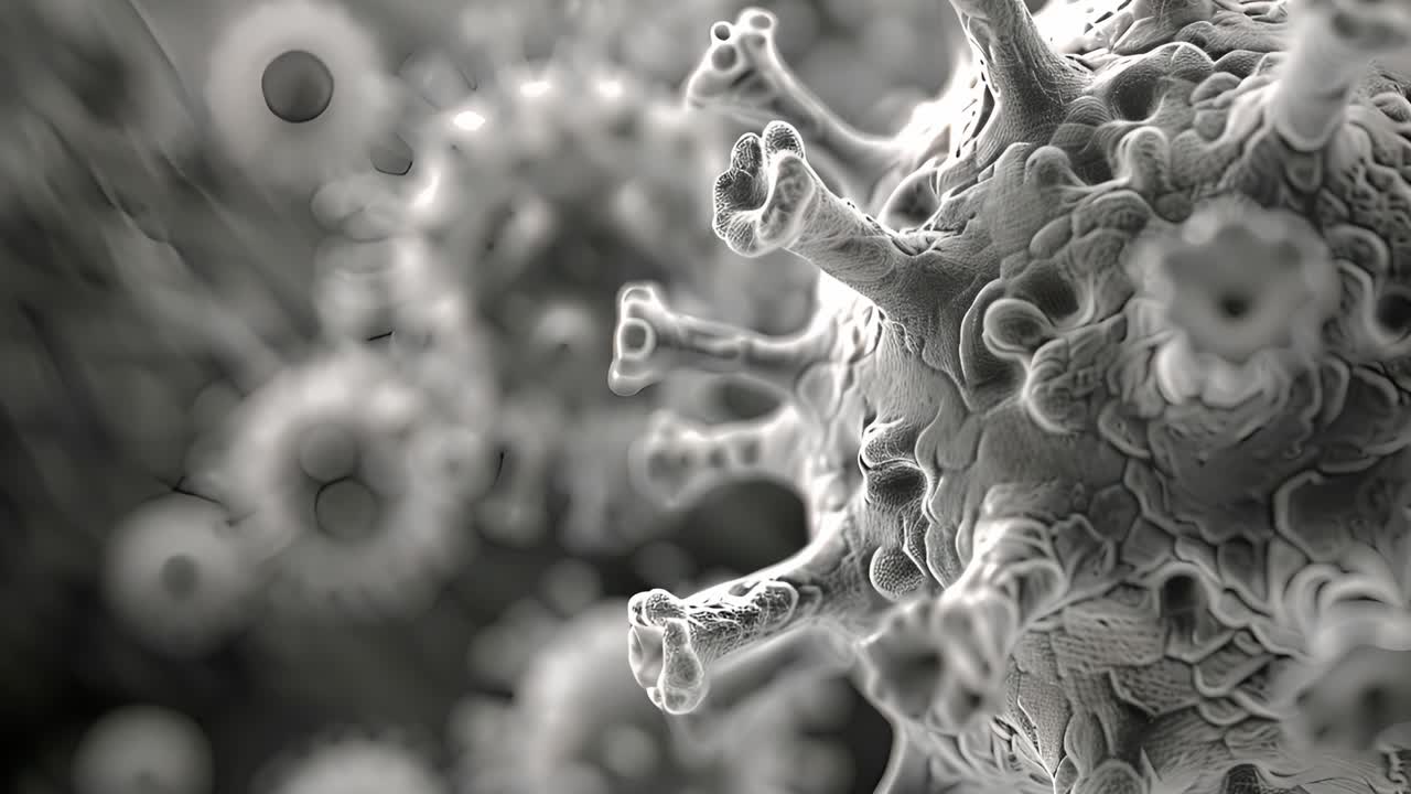 Microscopic View of a Virus or Microorganism