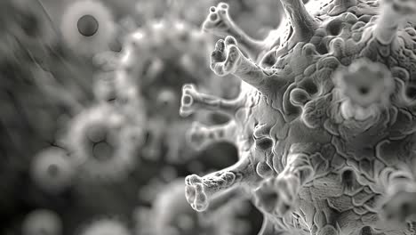 microscopic view of a virus or microorganism