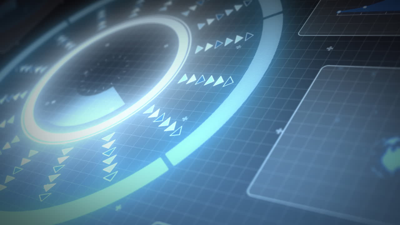 그리드 위의 화면에서 데이터 처리 및 범위 스캐닝의 애니메이션