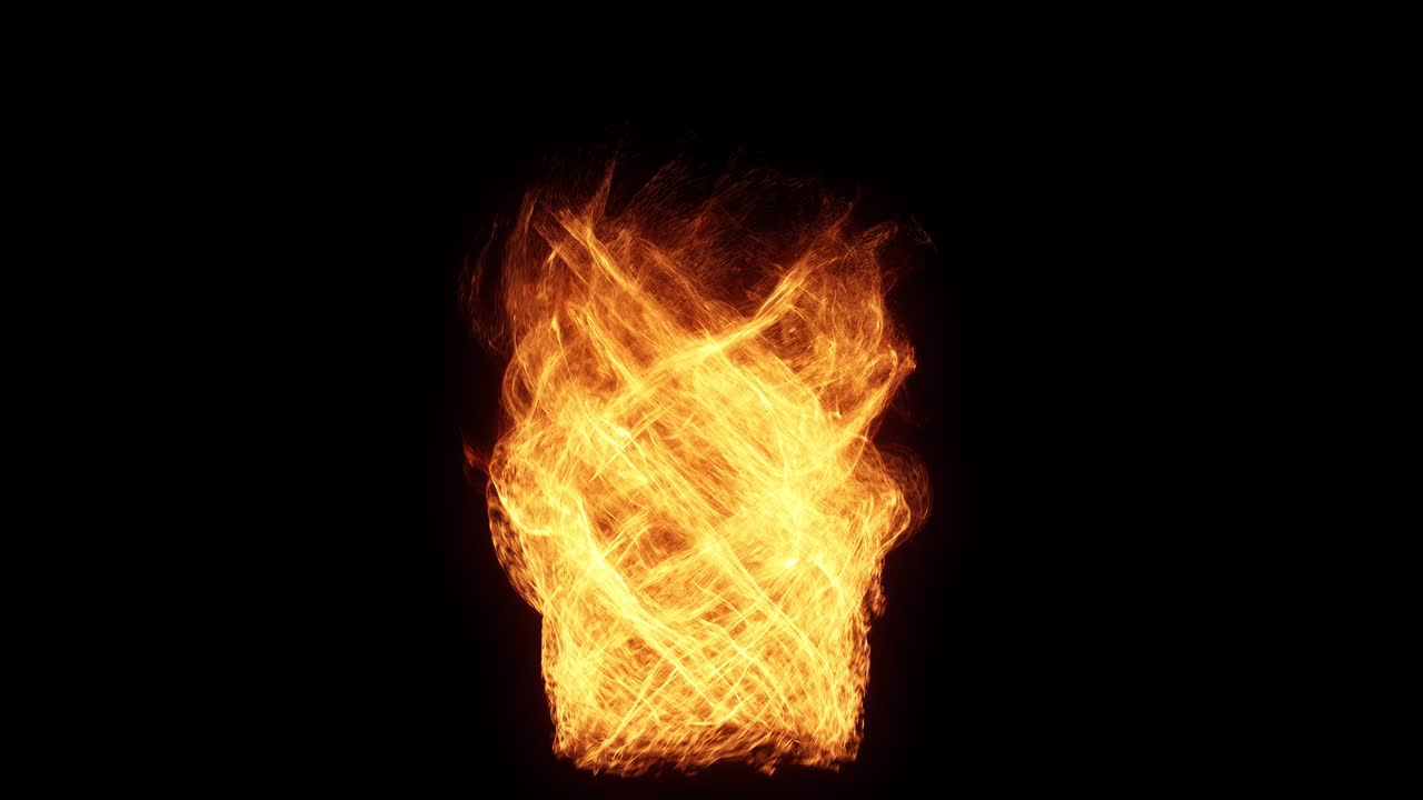 Isolerede ildflammer på sort baggrund