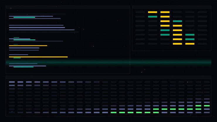 Abstract Digital Data Visualization with Animated Bar Charts