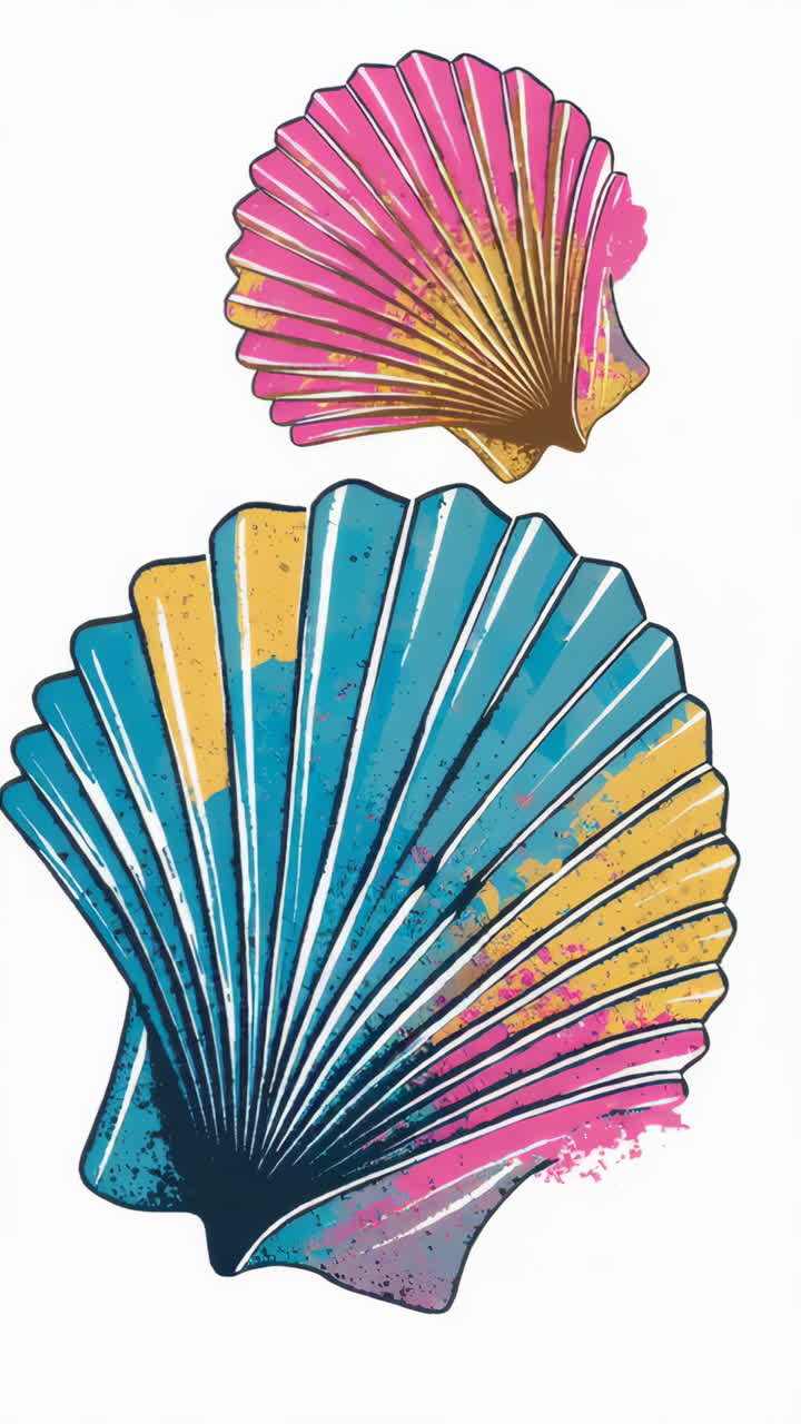 Colorful Abstract Scallop Shells