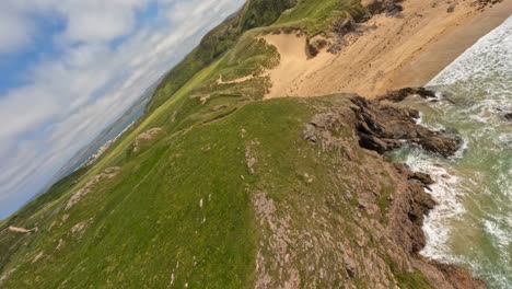 fpv cinematic shot diving in murder hole beach