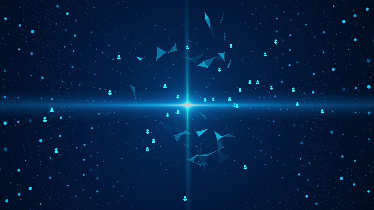 Futuristic digital matrix cyberspace particles digital data network connections any economy