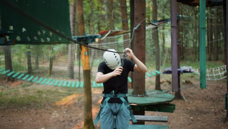 person at adventure camp