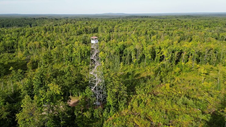 Spectacular 360 Views Of The Mountain Fire Lookout Tower And Landmark Observation Deck In The Nicolet National Forest Of Wisconsin