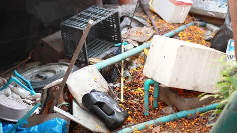 debris and waste clutter a waterway area