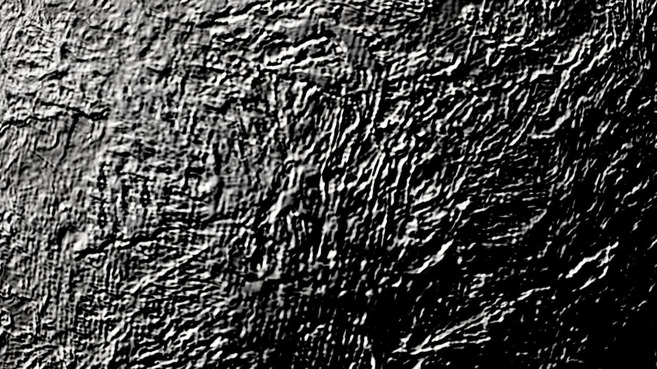 negro y blanco artístico abstracto grunge superficie de pared áspera fondo de ilustración 3d. imágenes de video de bucle 4k vj. superficie móvil de textura monocromática. flujo de velocidad rápida superficie sin costuras dispersa.