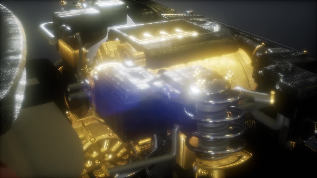 motor y otras partes visibles en el coche