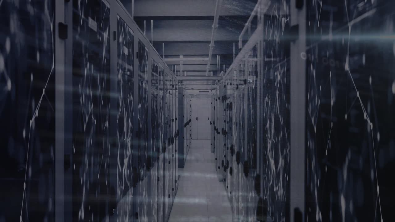 animación de conexiones y procesamiento de datos a través de servidores