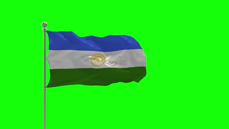 bashkortostan ilustración 3d de la bandera ondeando en un poste con croma