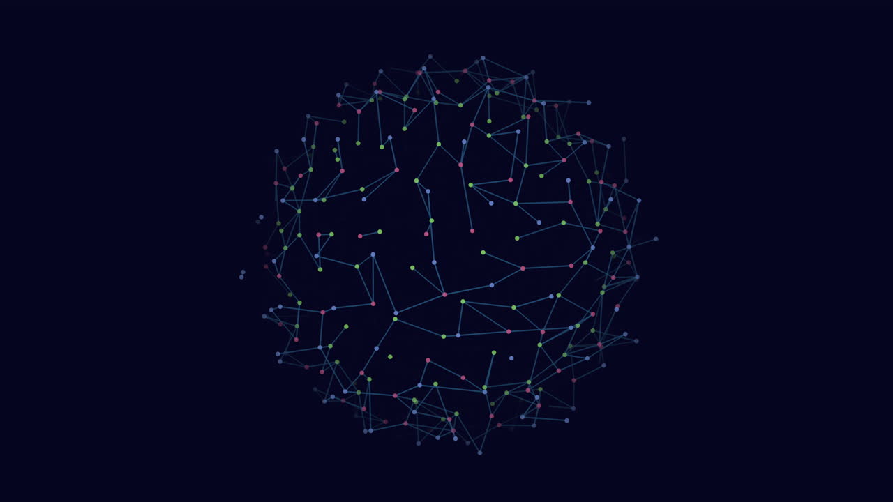 Abstract face connected lines and dots in 3d model