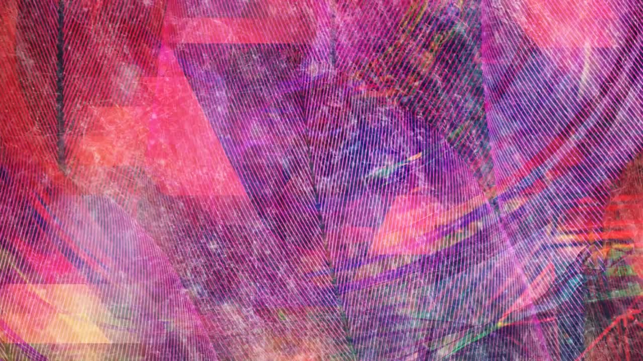 la textura púrpura y verde compuesta de muchas líneas delgadas crea magia - 4k animación de fondo de movimiento de bucle sin costuras