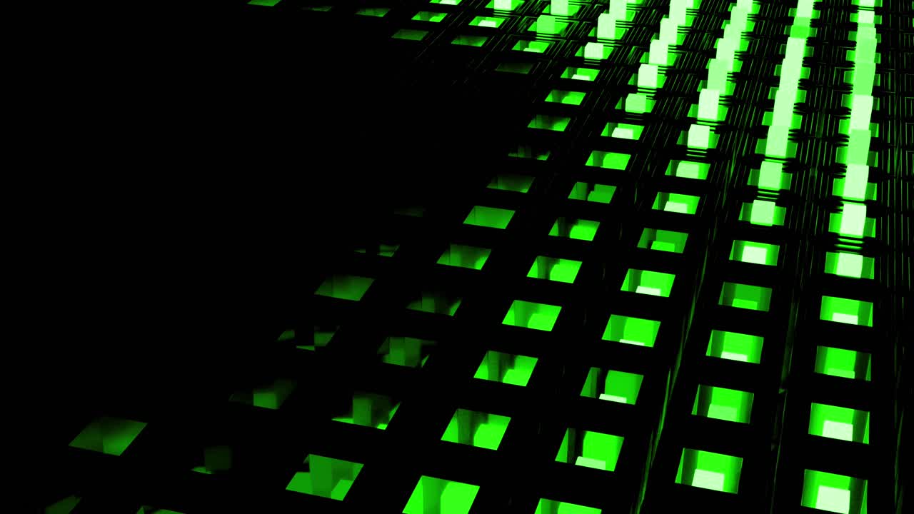 fondo abstracto de cuadrícula verde y negra en 3d