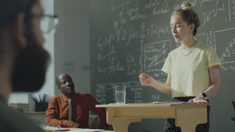 academic presentation in a university classroom